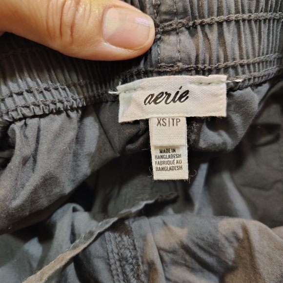 Aerie Gray Hihg Waisted Go-For-It Baggy Cargo Pant 100%Cotton - Picture 6 of 14